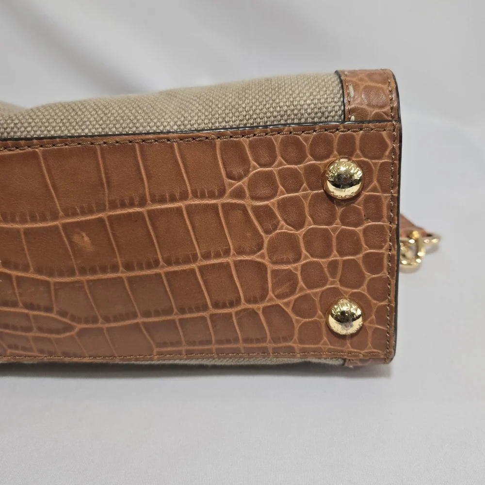 Michael Michael Kors Hamilton Pick Stitch Hemp EW Satchel Canvas Purse